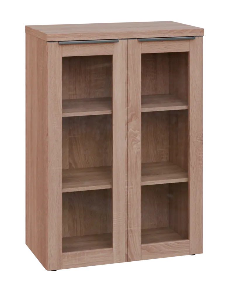 SIN 3 - 8S kancelářská skříň, 2-dveřová/prosklená, 1120x800x400, dub bardolino